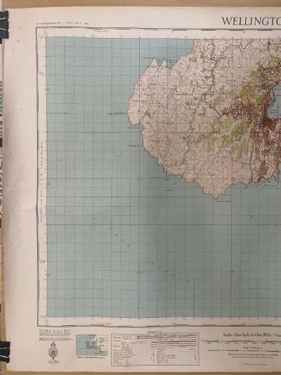 VINTAGE TOPOGRAPHICAL MAP: Wellington / Sheet N164, 1950