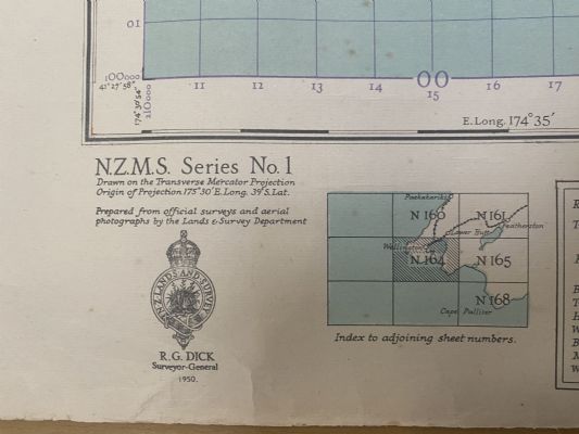 VINTAGE TOPOGRAPHICAL MAP: Wellington / Sheet N164, 1950