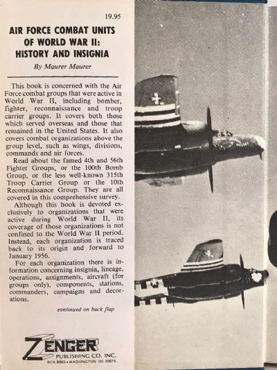 AIR FORCE COMBAT UNITS OF WORLD WAR II: History and Insignia
