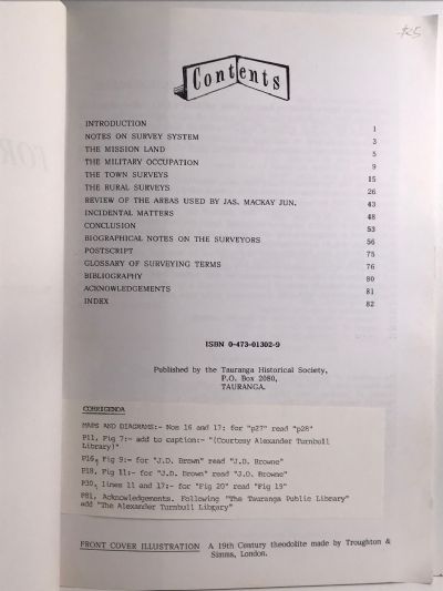 FORGOTTEN MEN: The Survey of Tauranga and District 1864-1869