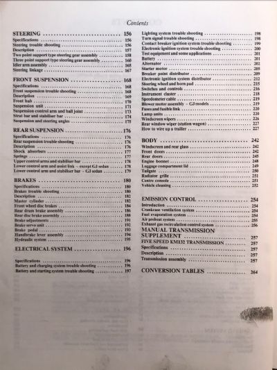 SERVICE AND REPAIR MANUAL: Mitsubishi Sigma GH - GJ Series 1980 to 1983