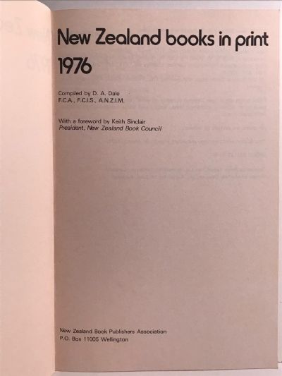NEW ZEALAND BOOKS IN PRINT 1976