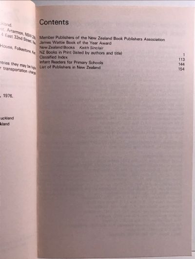 NEW ZEALAND BOOKS IN PRINT 1976