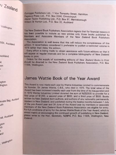 NEW ZEALAND BOOKS IN PRINT 1976