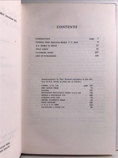 NEW ZEALAND BOOKS IN PRINT 1970