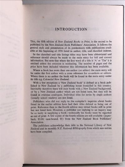 NEW ZEALAND BOOKS IN PRINT 1970