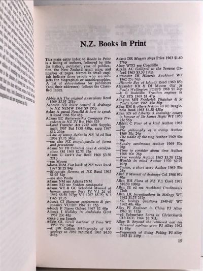 NEW ZEALAND BOOKS IN PRINT 1970