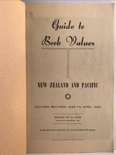 GUIDE TO BOOK VALUES: New Zealand and the Pacific 1949-1952