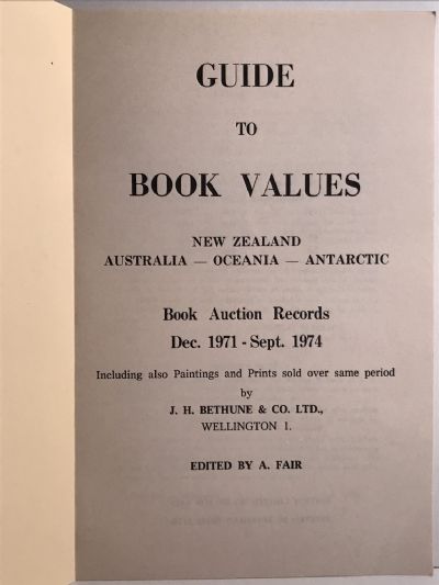 GUIDE TO BOOK VALUES: New Zealand, Australia, Oceania