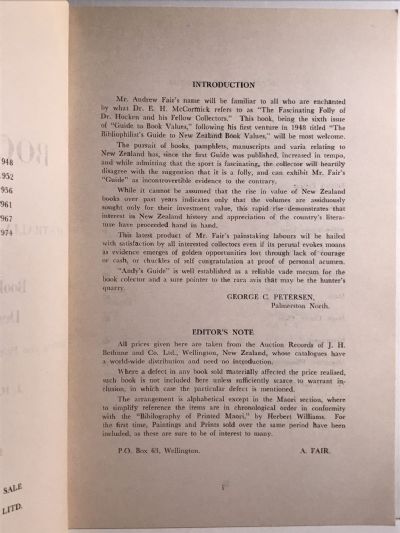 GUIDE TO BOOK VALUES: New Zealand, Australia, Oceania