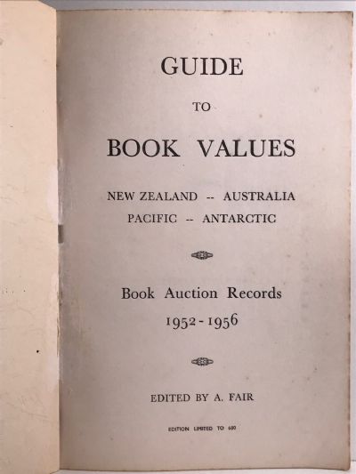 GUIDE TO BOOK VALUES 1952 to 1956: New Zealand and Pacific