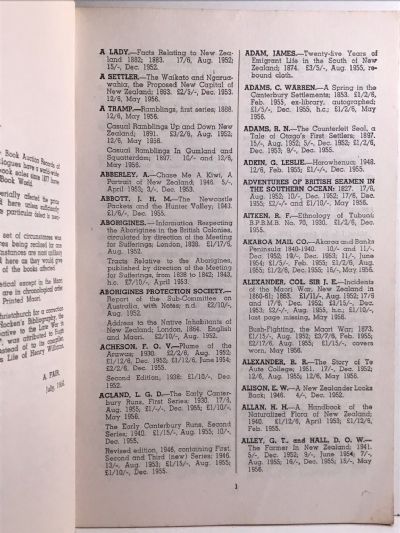 GUIDE TO BOOK VALUES 1952 to 1956: New Zealand and Pacific