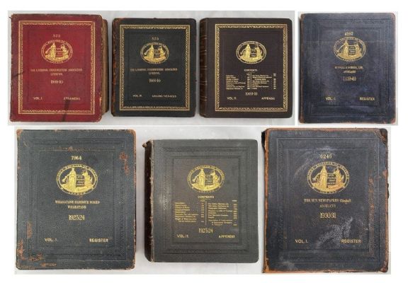 LLOYD'S REGISTER OF SHIPPING - 7 large volumes covering 1909 to 1940 