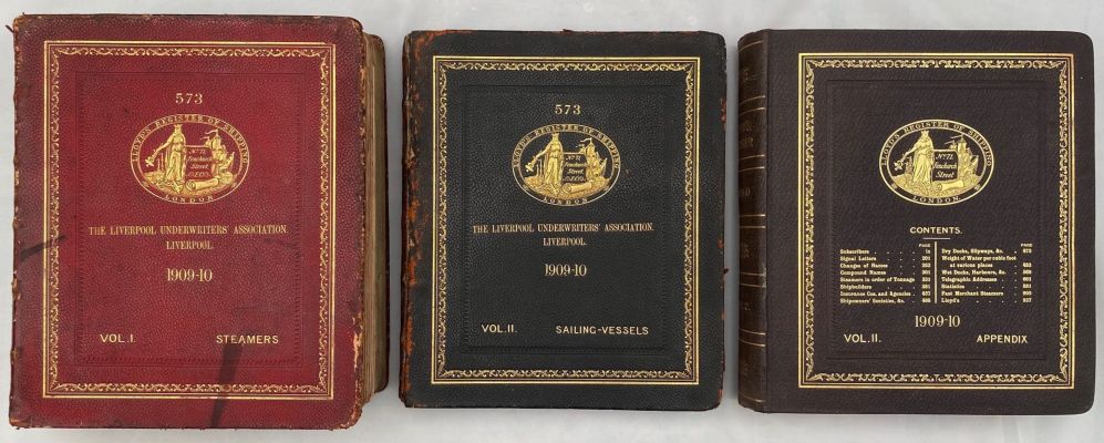 LLOYD'S REGISTER OF SHIPPING - 7 large volumes covering 1909 to 1940
