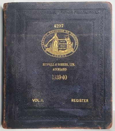 LLOYD'S REGISTER OF SHIPPING - 7 large volumes covering 1909 to 1940