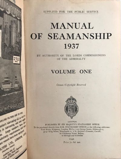 MANUAL OF SEAMANSHIP: Volume 1+2