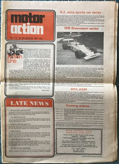 OLD NEWSPAPER: Motor Action, No. 112 - 16 December 1977