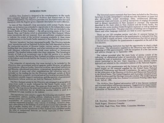 ARCHIVES NEW ZEALAND: A Directory of Archives and Manuscript Repositories