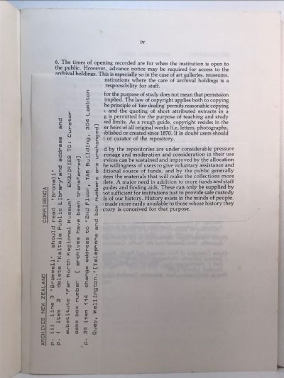 ARCHIVES NEW ZEALAND: A Directory of Archives and Manuscript Repositories