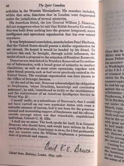 THE QUIET CANADIAN: The Secret Service Story of Sir William Stephenson