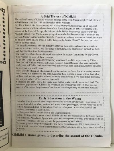 KIHIKIHI SCHOOL: A Brief History 1869-1938