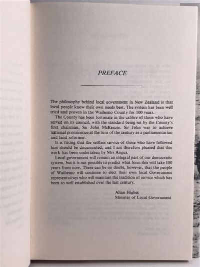 HORSE RANGE TO HORSE BURN: A History of the Waihemo County Council 1882-1982
