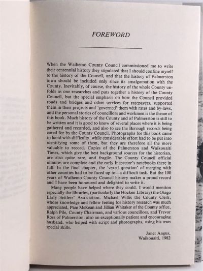 HORSE RANGE TO HORSE BURN: A History of the Waihemo County Council 1882-1982