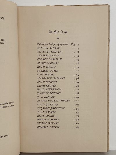 NEW ZEALAND POETRY YEARBOOK: Volume 5, 1955