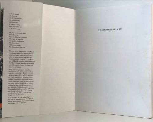TE HOKOWHITU A TU: The Maori Pioneer Battalion in the First World War