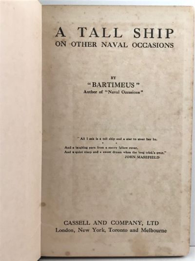 A TALL SHIP: On Other Naval Occasions