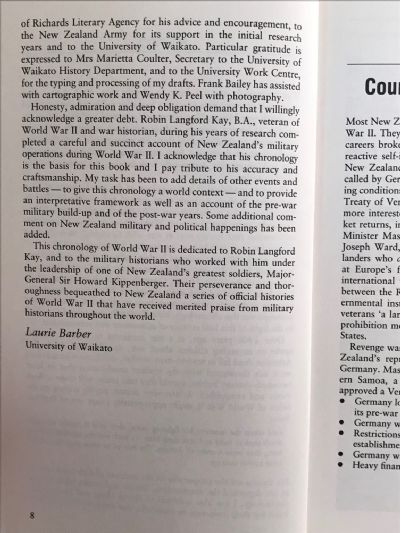 WAR MEMORIAL: A Chronology of New Zealand and World War II