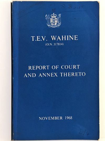 T.E.V. WAHINE (O.N. 317814): Report of Court and Annex Thereto