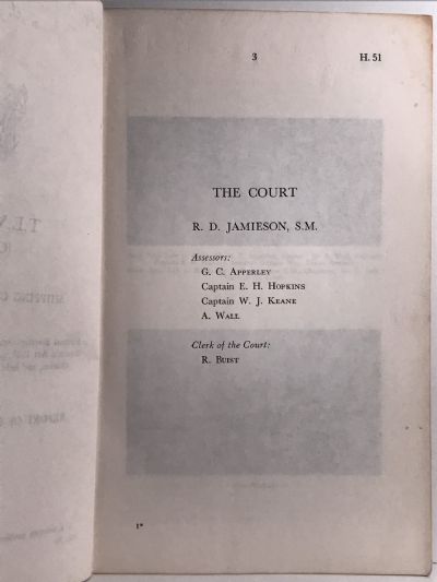 T.E.V. WAHINE (O.N. 317814): Report of Court and Annex Thereto