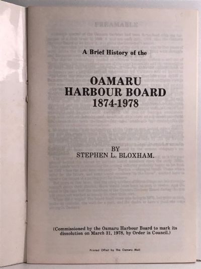 SEA LINKS: A Brief History of the Oamaru Harbour Board 1874-1978