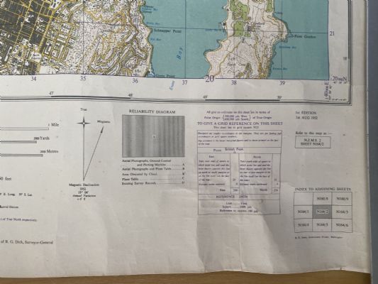 VINTAGE TOPOGRAPHICAL MAP: Wellington / Sheet N164/2, 1952