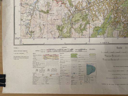 VINTAGE TOPOGRAPHICAL MAP: Wellington / Sheet N164/2, 1952