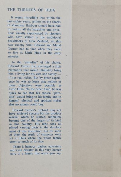 THE TURNERS OF HUIA