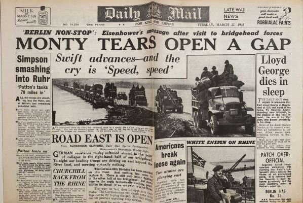 OLD WARTIME NEWSPAPER: Daily Mail, Tuesday 27th March 1945