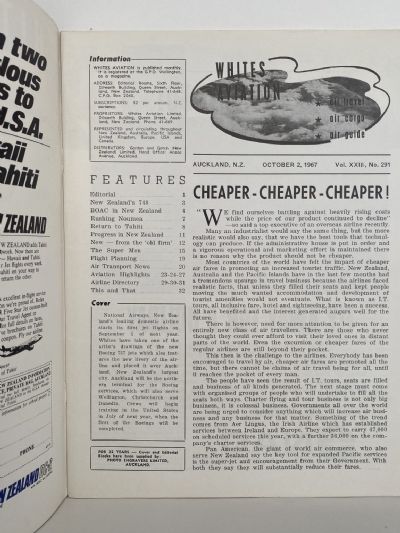VINTAGE MAGAZINE: Whites Aviation Monthly - Vol. XXIII, No. 291 - 2 October 1967