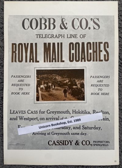 VINTAGE POSTER: Cobb & Co Royal Mail Coaches 1906