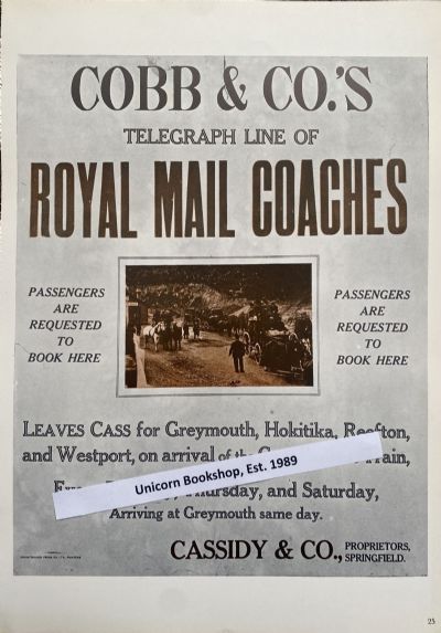 VINTAGE POSTER: Cobb & Co Royal Mail Coaches 1906