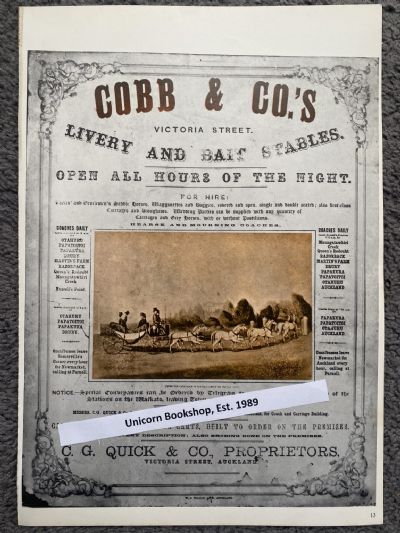 VINTAGE POSTER: Cobb & Co Stables 1870