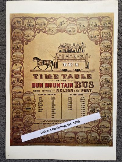 VINTAGE POSTER: Dun Mountain Bus Timetable 1862