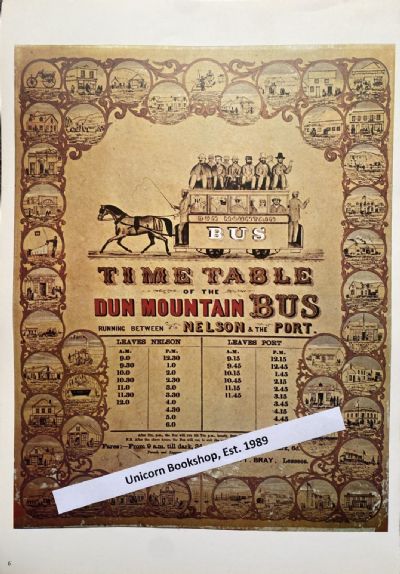 VINTAGE POSTER: Dun Mountain Bus Timetable 1862