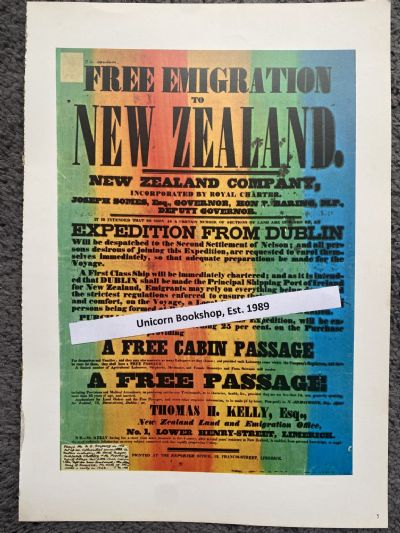 VINTAGE POSTER: Emigration to New Zealand 1842