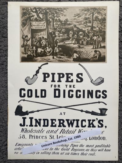 VINTAGE POSTER: Pipes for the Gold Diggins 1860
