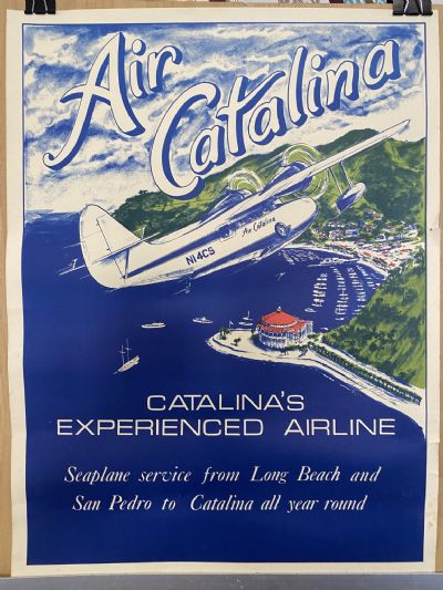 VINTAGE POSTER: Air Catalina Seaplane service 1973