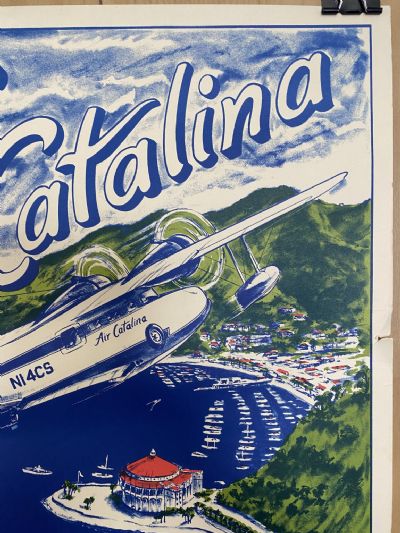 VINTAGE POSTER: Air Catalina Seaplane service 1973