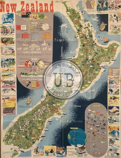 VINTAGE POSTER: New Zealand - Department of Tourism and Publicity 1951 
