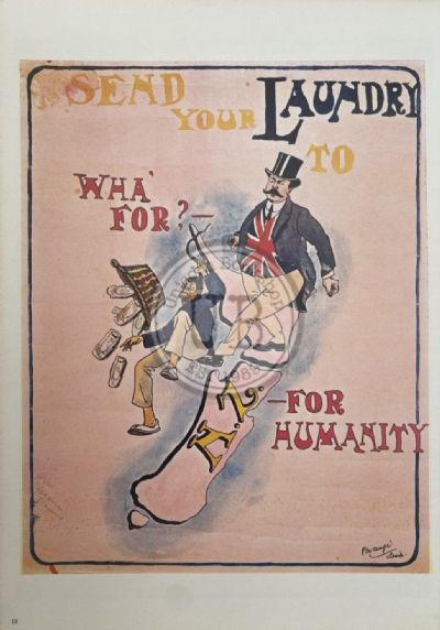 VINTAGE POSTER: Send your Laundry to New Zealand 1907 